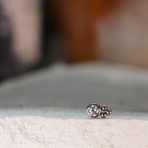 Mini Bezel threadless End - CZ & Titanium